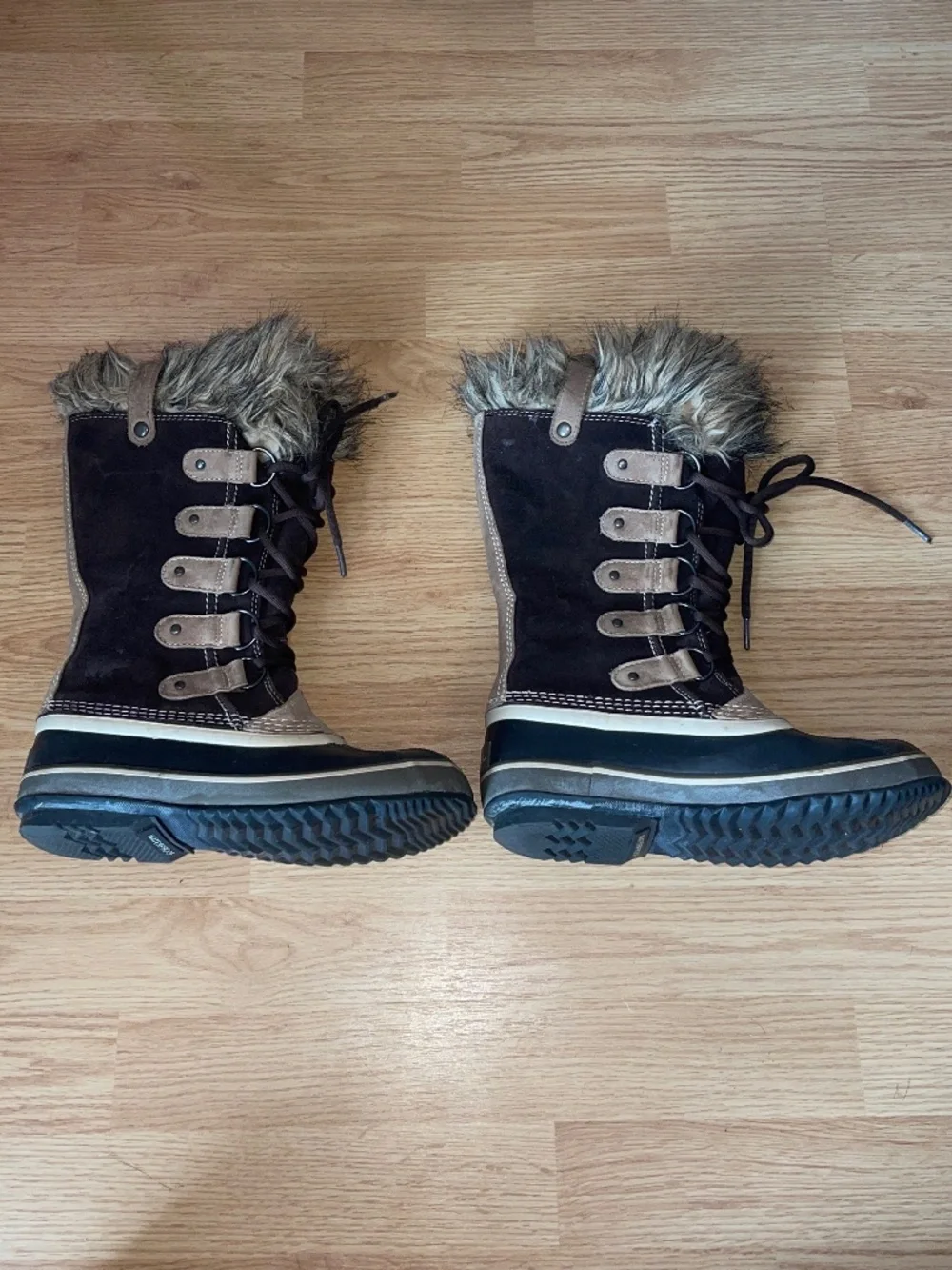 SOREL Joan Of Arctic 1540 Tall Faux Fur Waterproof Lace Up Snow‎ Winter Boots 7